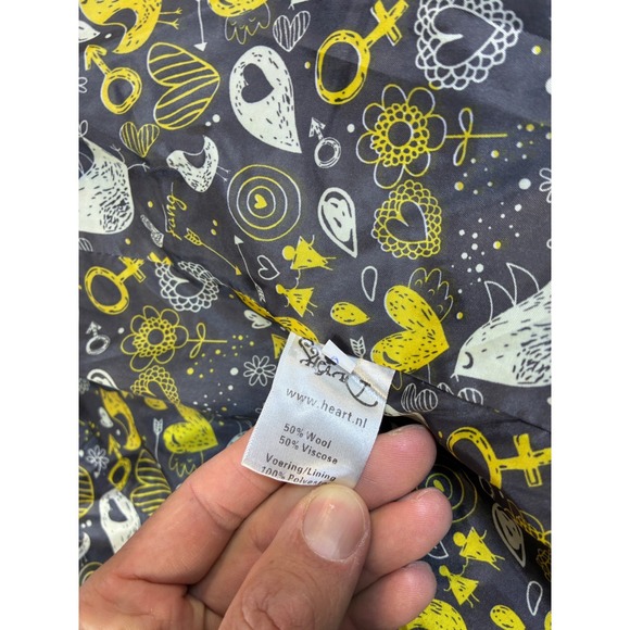 Heart Women's 12 Wool Blend Hooded Coat Brown Tweed Knit Long A-Line Jacket - Picture 8 of 15